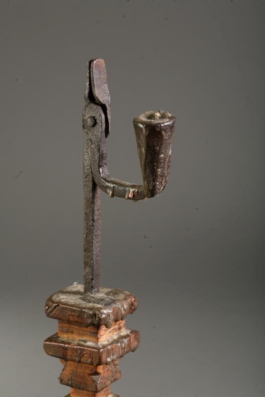 RUSH LIGHT HOLDER. Nineteenth century, wrough - 2