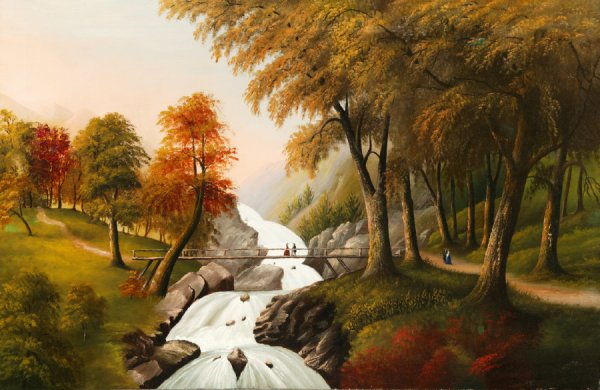LANDSCAPE PAINTING (AMERICAN, 19TH CENTURY).