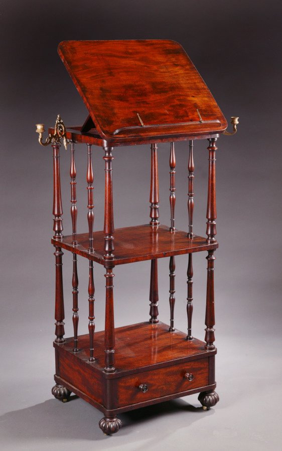 LECTERN. English, 19th century, mahogany. Thr