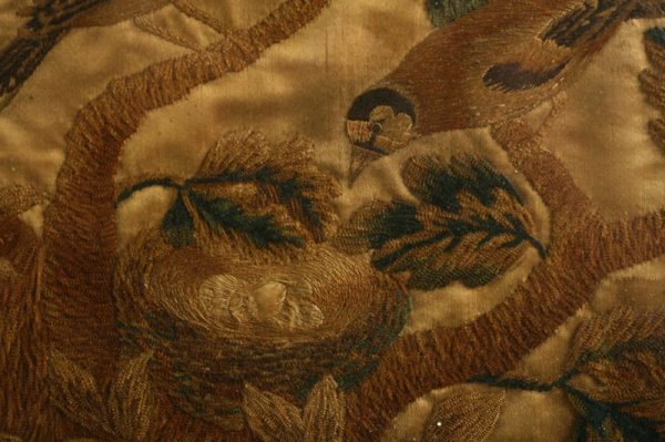 NEEDLEWORK PICTURE OF BIRDS. Probably America - 3