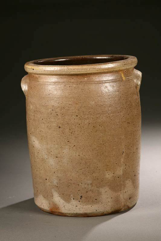 STONEWARE CROCK. Stenciled label "Manufacture - 2