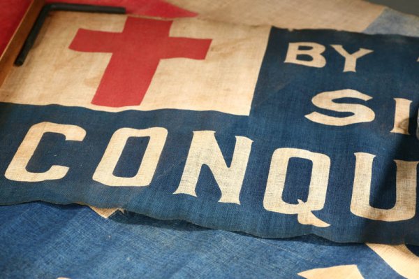TWO PRINTED PARADE FLAGS. American, early 20t - 3