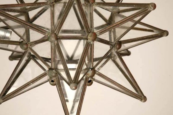 HANGING LIGHT. Twentieth century. Tin and gla - 2