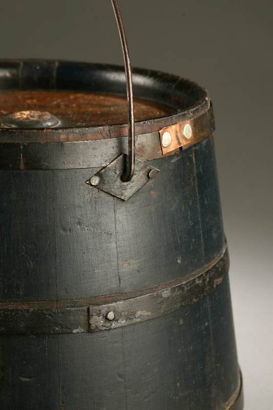 PAINTED FIRKIN WITH SPOUT. Probably American, - 3