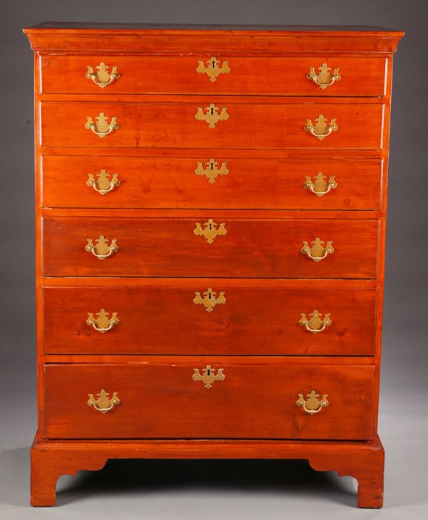 CHIPPENDALE TALL CHEST OF DRAWERS. American,
