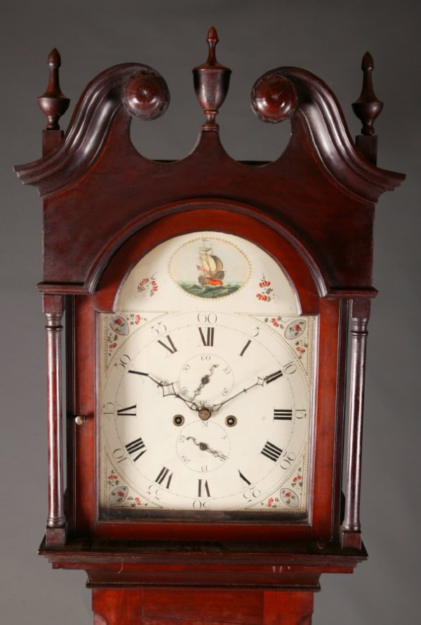 HEPPLEWHITE TALL CASE CLOCK. Delaware Valley, - 2