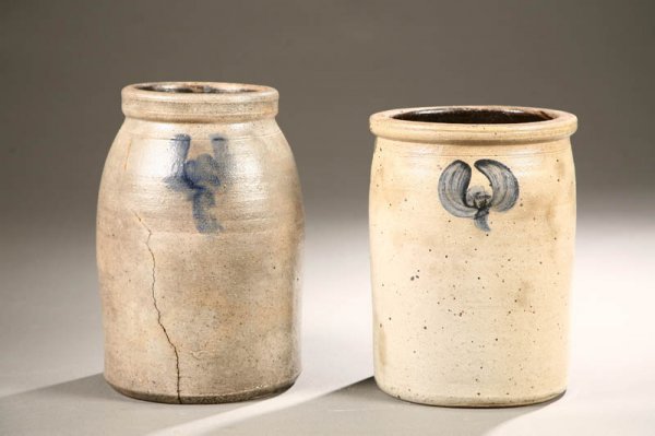 TWO STONEWARE CROCKS. Upton Stuckey, Martin C