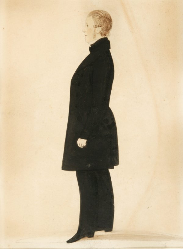WATERCOLOR PORTRAIT OF GENTLEMAN (ENGLISH, CA. 1