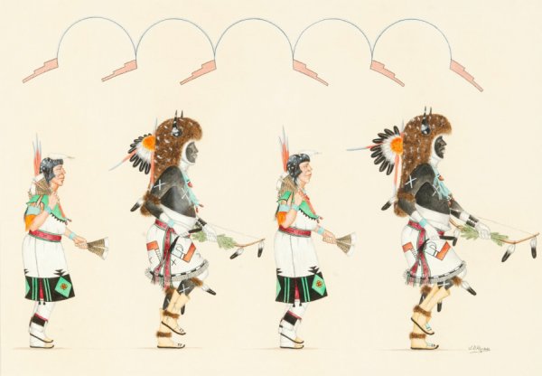 BUFFALO DANCERS BY JOSE D. ROYBAL (NEW MEXICO, 1