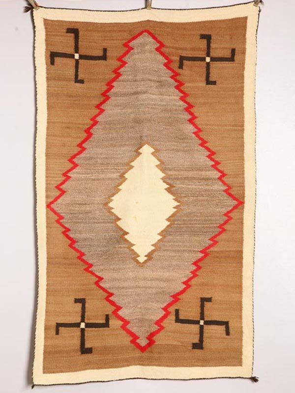 NAVAJO WEAVING. With central diamonds and whi