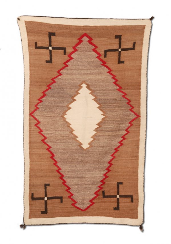 NAVAJO WEAVING. With central diamonds and whi - 5