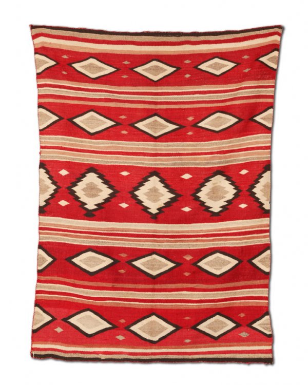 NAVAJO WEAVING. With bands and rows of diamon - 4