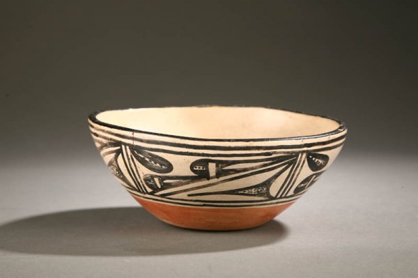 SANTO DOMINGO BOWL. With orange and black on