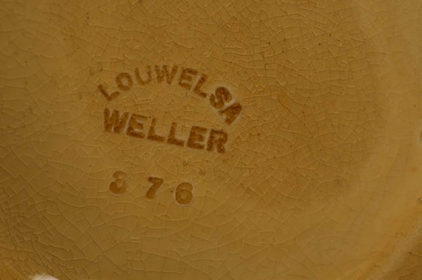 LARGE LOUWELSA WELLER EWER. Ruffeled rim vase wit - 5
