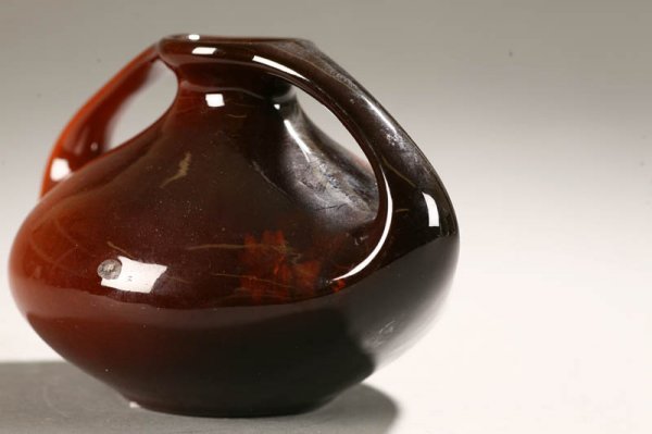 DOUBLE HANDLED OWENS UTOPIAN VASE. Small bulbous - 2
