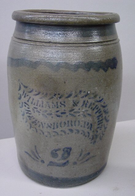 TWO PENNSYLVANIA STONEWARE JARS. Both hav