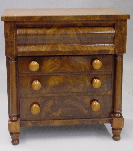 MINIATURE EMPIRE STYLE FOUR-DRAWER CHEST