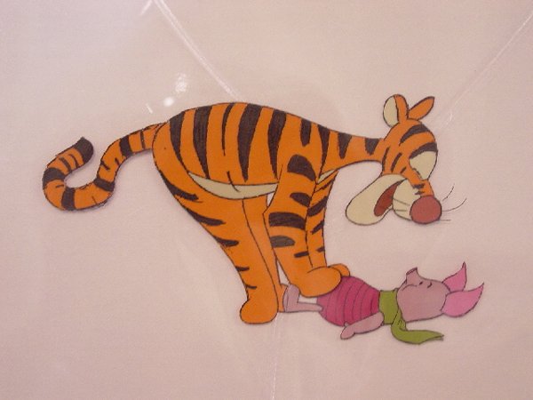 TWO TIGGER PRODUCTION CELS. One shows hi
