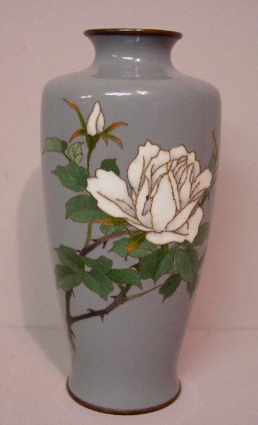 JAPANESE CLOISONNE VASE BY ANDO JUBEI. W