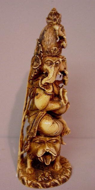 THREE INDIAN CARVED IVORY FIGURINES. A f - 3