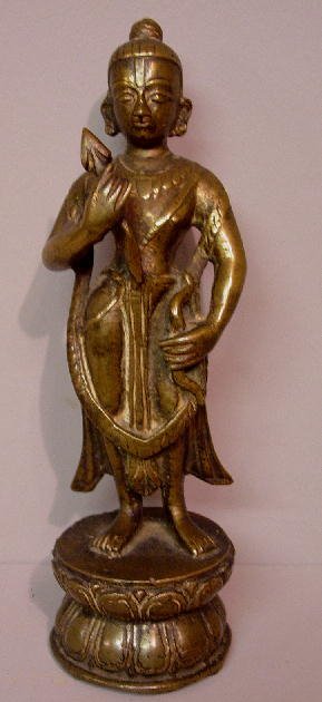 TWO INDIAN BRONZES. Both are heavy casti
