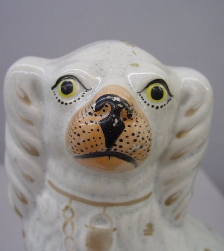 TWO STAFFORDSHIRE DOGS. Seated white spa - 3