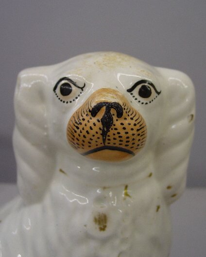 TWO STAFFORDSHIRE DOGS. Seated white spa - 4