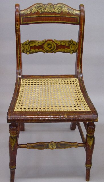 PAIR OF DECORATED SIDE CHAIRS. Old and p