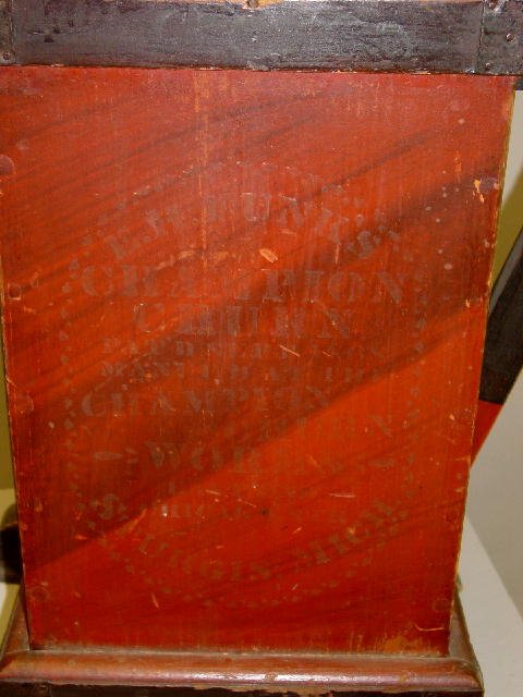DECORATED BUTTER CHURN. Original black o - 3