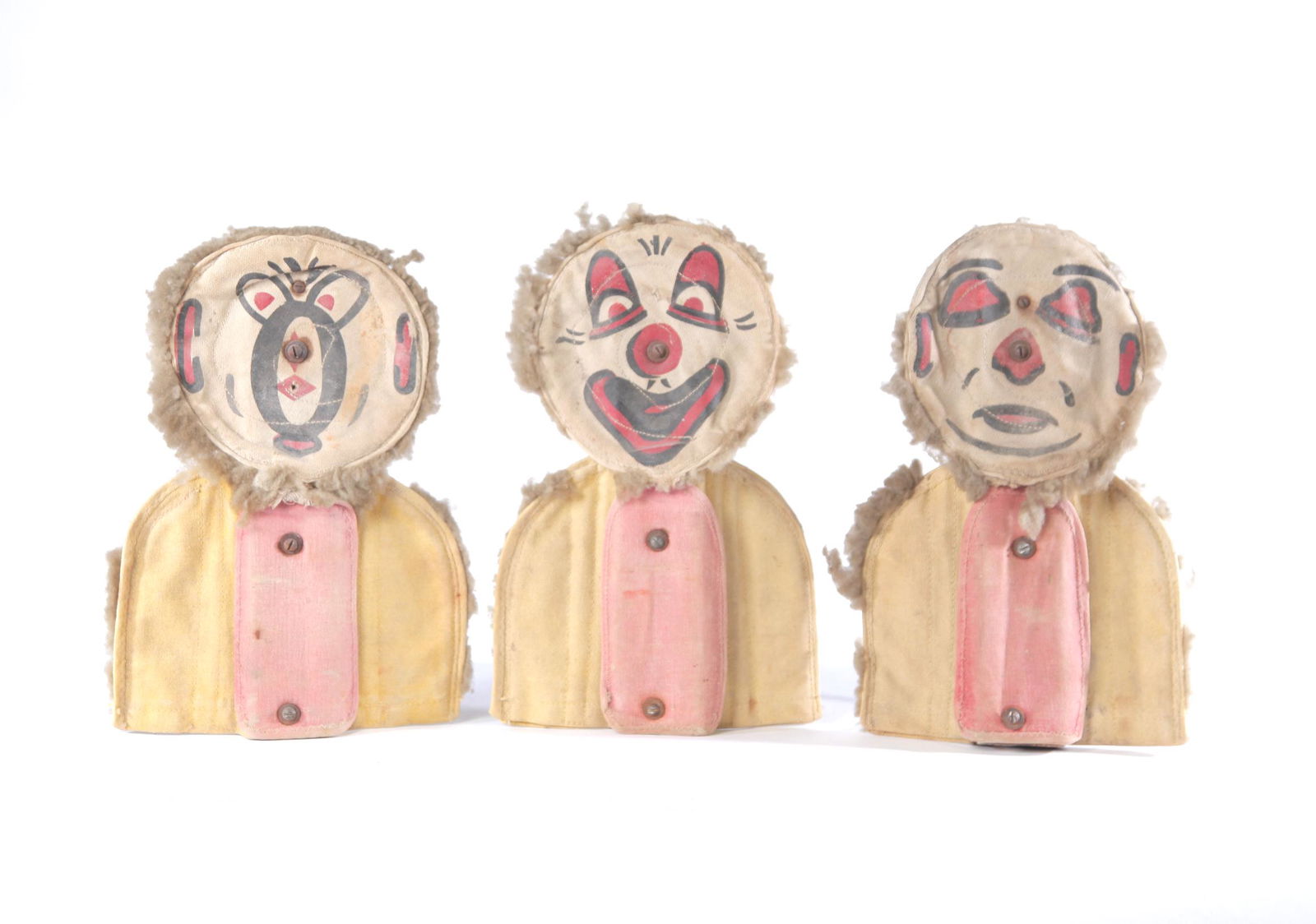 THREE AMERICAN CARNIVAL CLOWNS. (1 of 2)