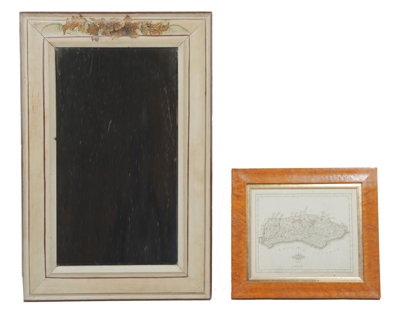MAP AND DECORATED MIRROR. (1 of 3)