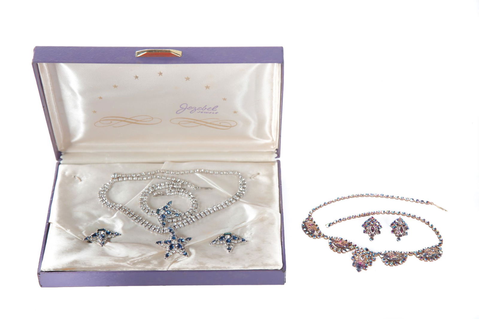 TWO SETS MID-CENTURY PASTE JEWELRY. (1 of 5)