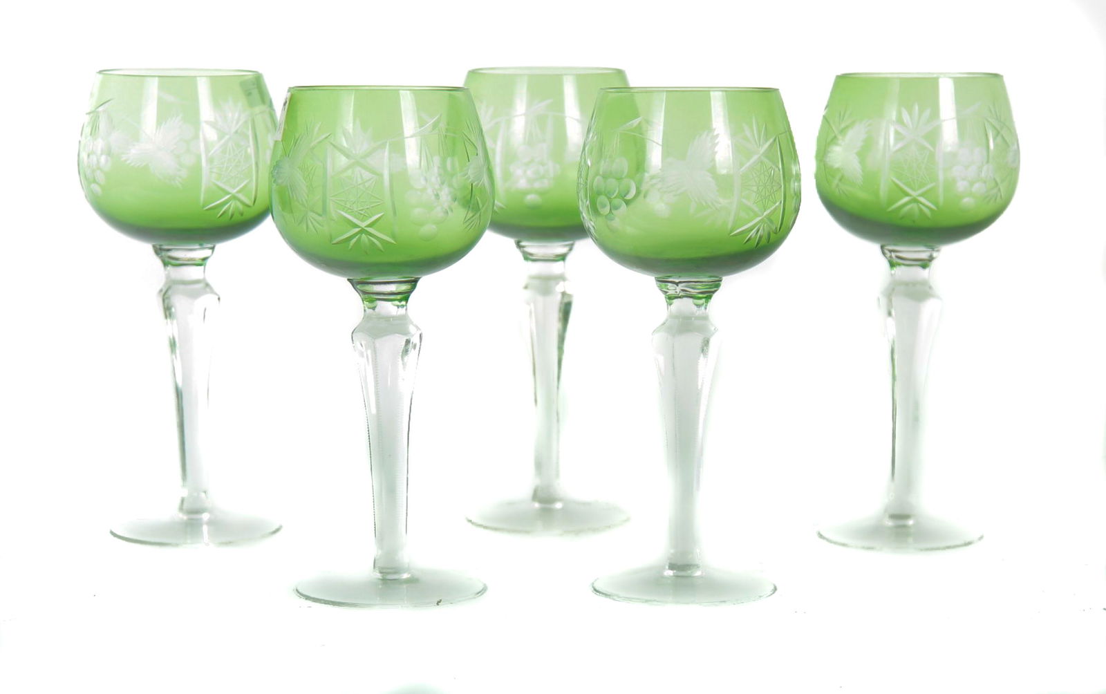 SIX CUT OVERLAY RHINE WINES. (1 of 3)