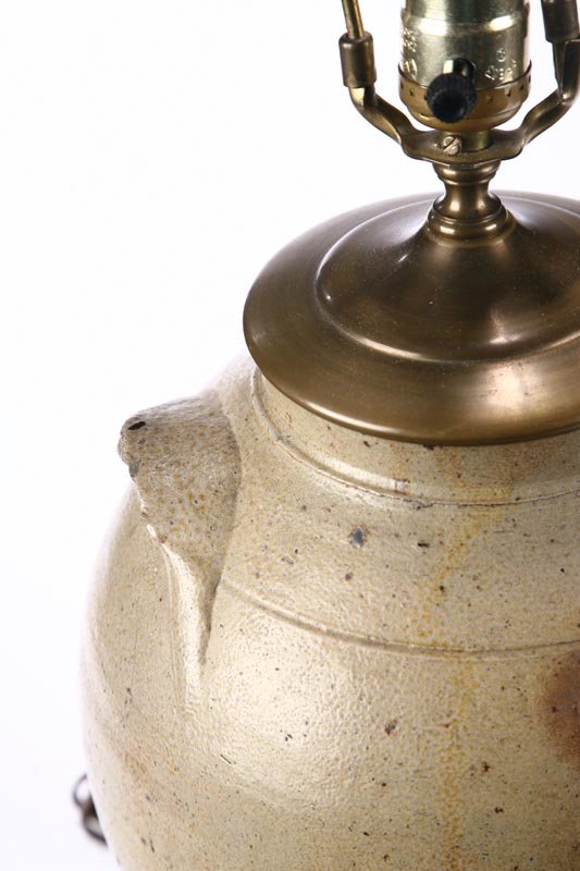 TWO STONEWARE CROCK LAMPS. - 3