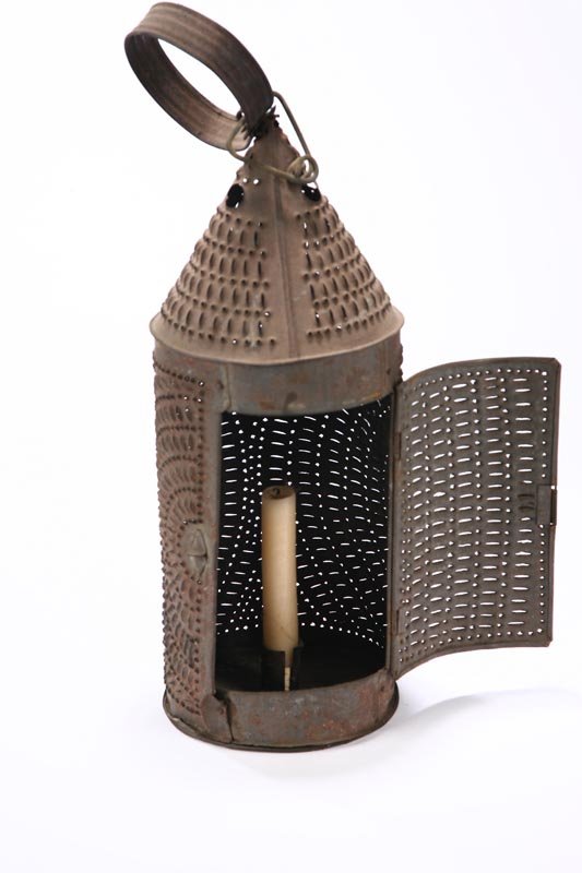 TWO PUNCHED TIN LANTERNS. - 6