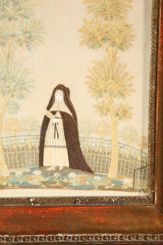 NEEDLEWORK PICTURE WITH FRENCH NUN. - 2