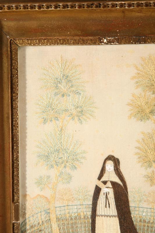 NEEDLEWORK PICTURE WITH FRENCH NUN. - 3