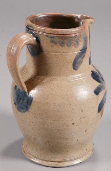 STONEWARE HANDLED PITCHER. - 2