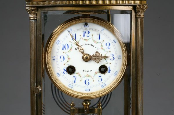 BRASS MANTLE CLOCK. Bigelow Kennard & Co, Boston" - 2