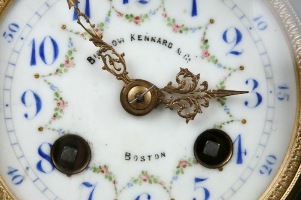 BRASS MANTLE CLOCK. Bigelow Kennard & Co, Boston" - 4