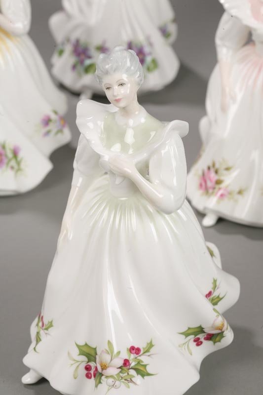 NINE ROYAL DOULTON FIGURE OF THE MONTH FIGURINES. - 3