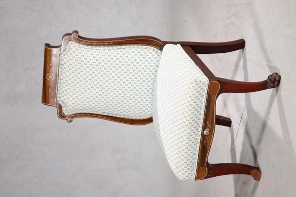 UPHOLSTERED SIDE CHAIR WITH MOTHER OF PEARL INLAY