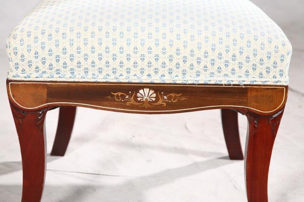 UPHOLSTERED SIDE CHAIR WITH MOTHER OF PEARL INLAY - 5