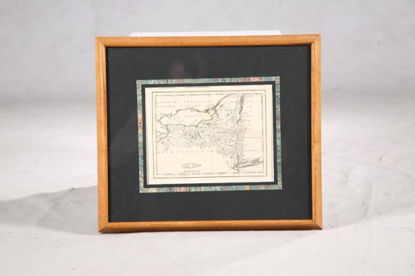 EARLY MAP OF NEW YORK. Marked W. Barker". Matted