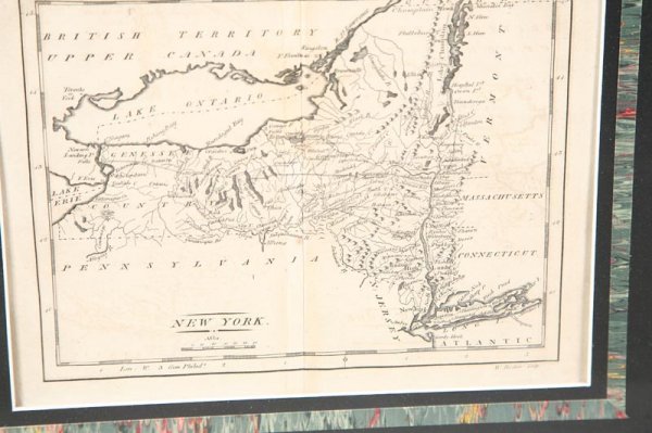 EARLY MAP OF NEW YORK. Marked W. Barker". Matted - 3