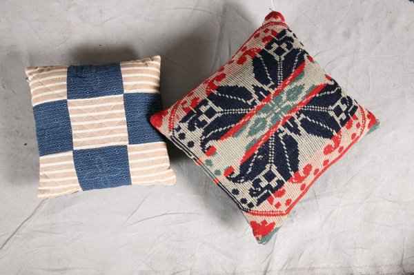 TWELVE TEXTILES. Eight pillows made from quilts a - 2