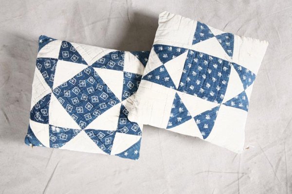 TWELVE TEXTILES. Eight pillows made from quilts a - 5