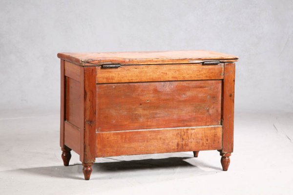 MINIATURE BLANKET CHEST. Pine with paneled sides - 7