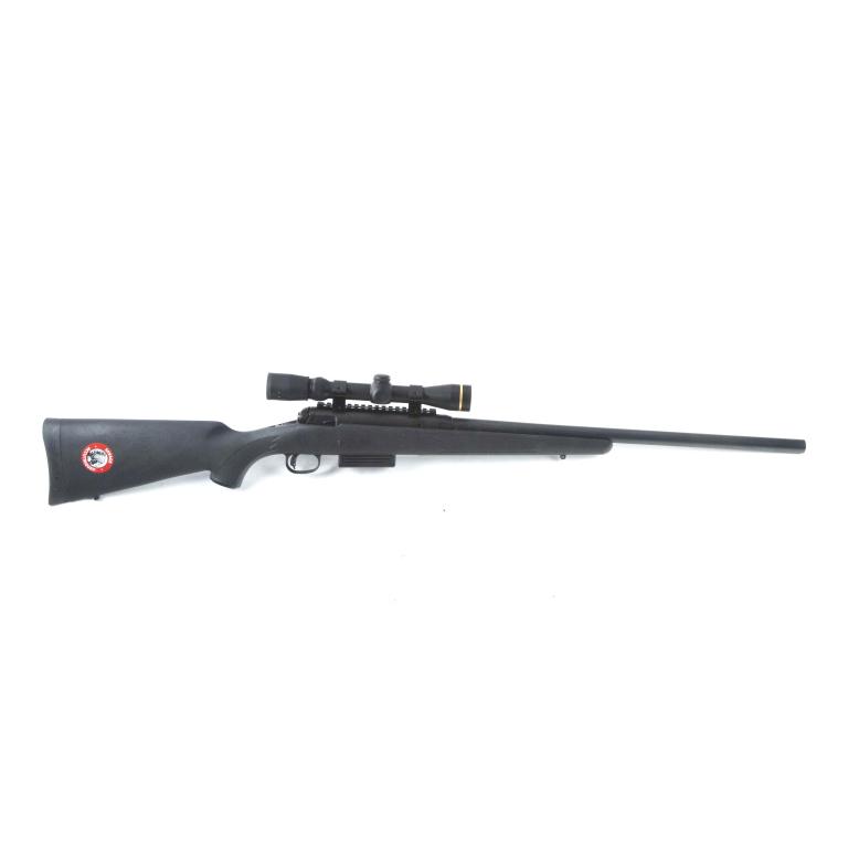 *SAVAGE ARMS MODEL220 LH 20GA BOLT ACTION SHOTGUN: SAVAGE ARMS CO. MODEL 220 LH 20GA BOLT ACTION SHOTGUN. American, 20th century. Left handed bolt action, black matte finish, and black checkered composite stock. 22" barrel length, 43" overall. S/n H50