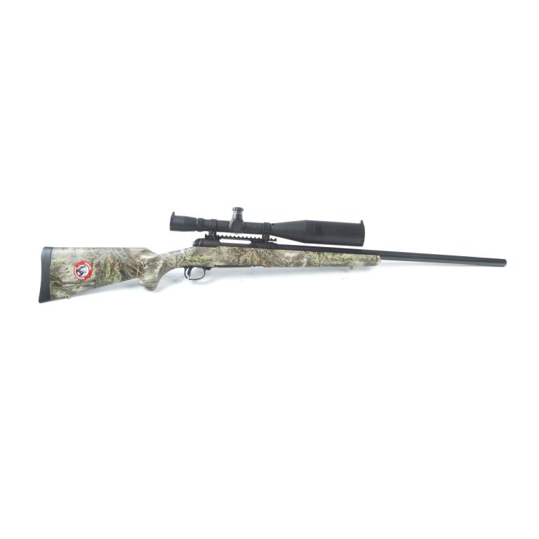 *SAVAGE ARMS CO. MODEL 10 PREDATOR LH .260 RIFLE: SAVAGE ARMS CO. MODEL 10 PREDATOR HUNTER .260 RIFLE. American, 21st century. Left-handed bolt action. Accustock, AccuTrigger, fluted barrel, and stock finished in Realtree Advantage Max 1. 24" barrel 